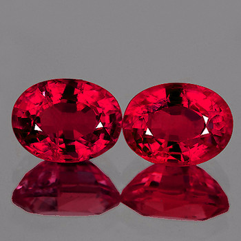 11x9 mm Oval 2 Pieces Top Luster Natural Red Mozambique Ruby [VVS-VS]-Top Color