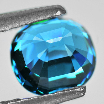7.5x6 mm Oval 2.80cts Natural Brilliant Electric Blue Zircon [Flawless-VVS]