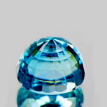 7x5.5 mm Oval 2.58cts Natural Brilliant Intense Blue Zircon [Flawless-VVS]