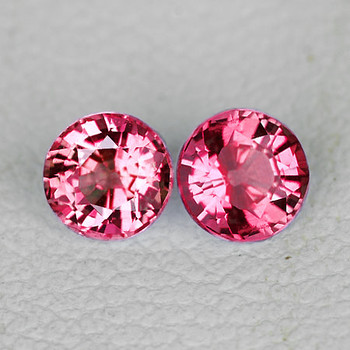 3.80 mm Round 2pcs Sparkling Natural Top Sweet Pink Red Mogok Spinel [Flawless-VVS]