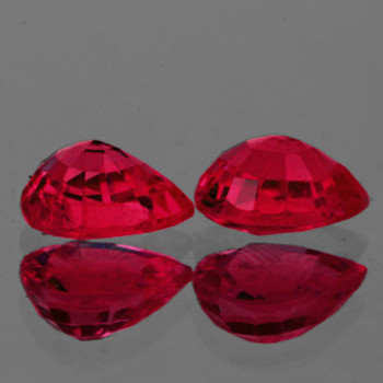 11x9 mm Pear 2 Pieces Top Luster Natural Red Mozambique Ruby [VVS-VS]-Top Color
