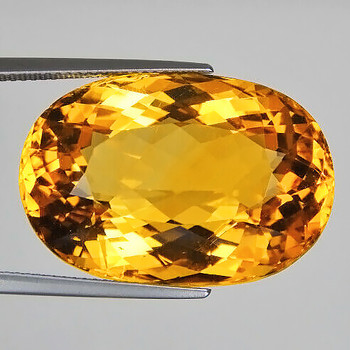 28.5x18.5 mm Oval 36.29cts AAA Fire Natural Golden Yellow Citrine [Flawless-VVS]-Free Certificate