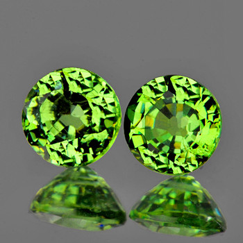 3.30 mm Round 2pcs Rainbow Sparkles Natural Green Demantoid Garnet [VVS]-Top Grade