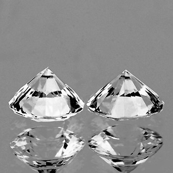 4.20 mm Round 2pcs Fire Luster Natural White Sapphire [Flawless-VVS]-[AAA Grade]