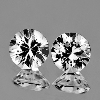 4.20 mm Round 2pcs Fire Luster Natural White Sapphire [Flawless-VVS]-[AAA Grade]