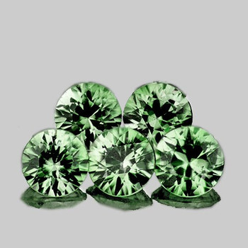 3.40 mm Round 5 Pieces Superb Luster Natural Bright Green Sapphire [Flawless-VVS]