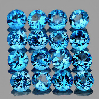 1.80 mm Round 50pcs AAA Top Luster Natural Swiss Blue Topaz [Flawless-VVS]