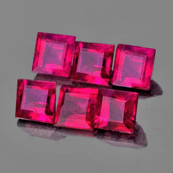 2.70 mm Square 6 pieces Top Luster Natural Pink Red Ruby [VS-SI]