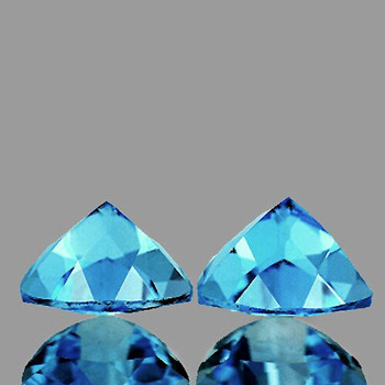 10.00 mm Trillion 2pcs Excellent Fire Natural Sky Blue Topaz [Flawless-VVS]-AAA Grade