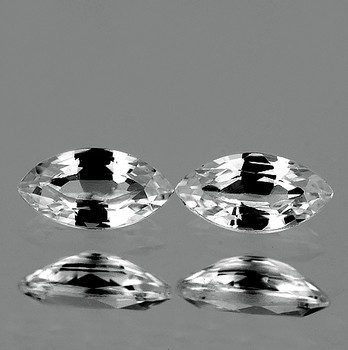 7x3.5 mm Marquise 2pcs AAA Luster Natural Brilliant White Sapphire [Flawless-VVS]
