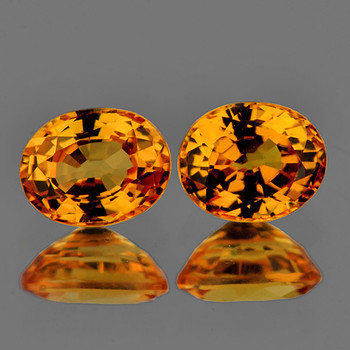 5x4.5 mm Oval 2 Pcs Brilliant Natural Golden Yellow Sapphire [Flawless-VVS]