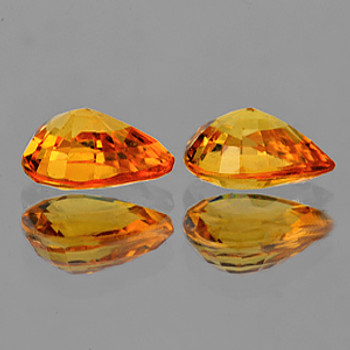 5x4 mm Pear 2 Pcs AAA Luster Natural Golden Yellow Sapphire [Flawless-VVS]