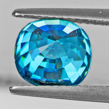 7x6 mm Oval 2.38ct Natural Brilliant Electric Blue Zircon [Flawless-VVS]