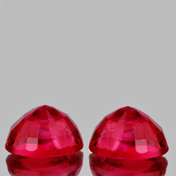 7.00 mm Round 2 Pieces Top Luster Natural Red Mozambique Ruby [VVS-VS]-Top Color