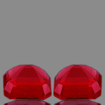6.00 mm Octagon 2 pieces Top Luster Natural Top Intense Red Mozambique Ruby [VVS]-AAA Top Grade