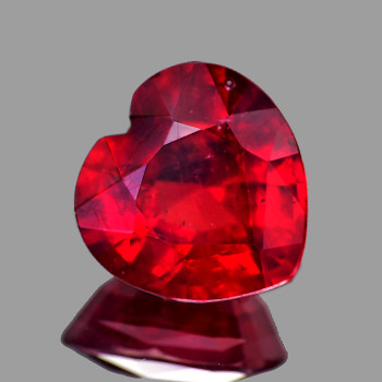 8.00 mm Heart {2.84ct} AAA Fire Natural Top Intense Red Mozambique Ruby [VVS]- AAA Top Grade