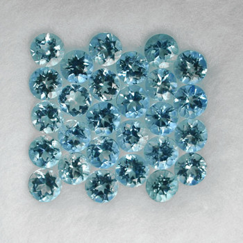 2.00 mm Round 30pcs Fire Luster Natural Blue Aquamarine [Flawless-VVS]