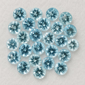 2.00 mm Round 30pcs Fire Luster Natural Blue Aquamarine [Flawless-VVS]