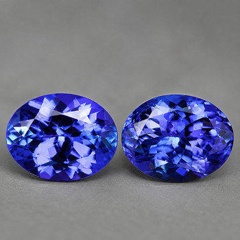 7x5 mm Oval 2pcs Best Fire Natural Top Intense Purple Blue Tanzanite [Flawless-VVS]