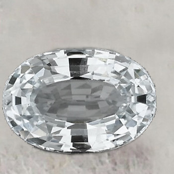 6x4 mm Oval 0.45ct AAA Fire Luster Natural Brilliant White Sapphire  [Flawless-VVS]