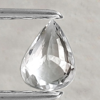 6.5x5 mm Pear 0.62ct AAA Brilliant Luster Natural White Sapphire [Flawless-VVS]