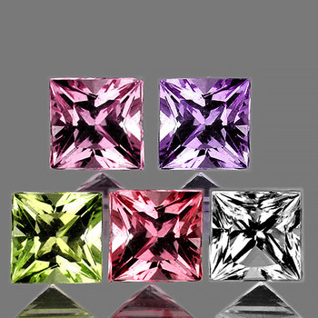 3.70 mm Square Machine Cut 5 pcs AAA Fire Luster Natural Multi Color Sapphire [Flawless-VVS]
