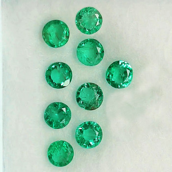 2.70 mm Round 12 pieces Sparkling Natural Brilliant Bluish Green Emerald [VS-SI]
