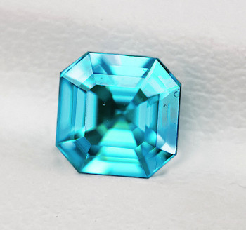 5.00 mm Square Asscher Cut 1 piece Best AAA Fire Natural Electric Blue Zircon [Flawless-VVS]