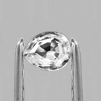5.5x4.5 mm Pear 1 piece AAA Fire Luster Natural Ceylon White Sapphire  [Flawless-VVS]