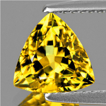 4.80 mm Trillion 0.40ct AAA Fire Sparkles Natural Yellow Sapphire [Flawless-VVS]