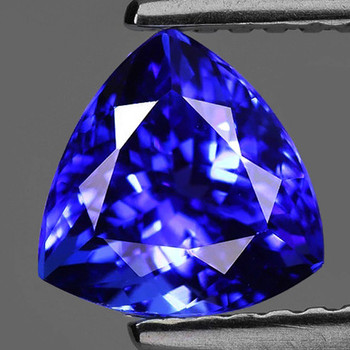 7.50 mm Trillion 1.60cts AAA Luster Natural D-Block Purple Blue Tanzanite [Flawless-VVS]-Top Grade Free Certificate