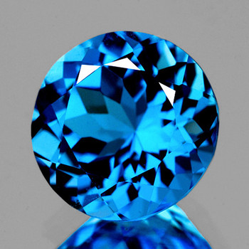 9.00 mm Round 1 piece Fire Luster Natural Swiss Blue Topaz [Flawless-VVS]