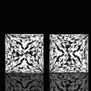 2.00 mm Square Princess 2pcs Color D-F Natural White Diamond [VVS]- AAA GRADE