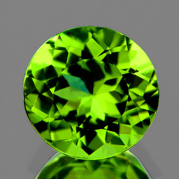 9.70 mm Round {3.88cts} Superb Luster Natural Pakistan Green Peridot [Flawless-VVS]-AAA Grade