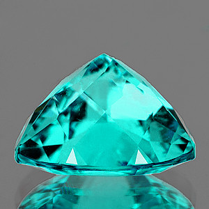 6.50 mm Trillion {1.10ct} AAA Luster Natural Intense Green Blue Apatite [Flawless-VVS]