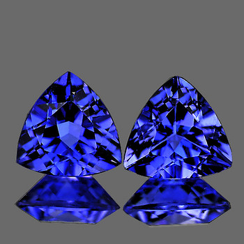 6.50 mm Trillion {2.15cts} AAA Fire Luster Natural Top Grade Intense Purple Blue Tanzanite [Flawless-VVS]