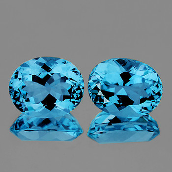12x10 mm Oval 2 pieces AAA Fire Luster Natural Top Intense Sky Blue Topaz [Flawless-VVS]-AAA Grade