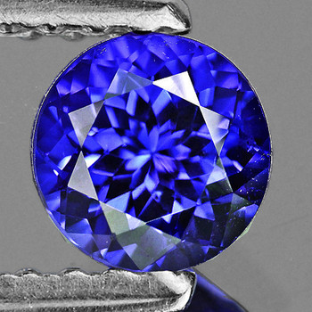 8.00 mm Round {2.73ct} AAA Luster Natural D-Block Purple Blue Tanzanite [Flawless-VVS]-Top Color Free Certificate