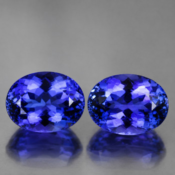 8x6 mm Oval 2pcs AAA Luster Natural Intense Purple Blue Tanzanite [Flawless-VVS]