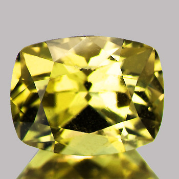 7x5.5 mm Cushion {1.26ct} AAA Luster Natural SriLanka Unheated Yellow Sapphire [Flawless-VVS]-Top Grade Free Certificate
