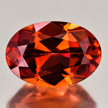 7x4.5 mm Oval {0.73ct} AAA Luster Natural SriLanka Unheated Orangy Red Sapphire [Flawless-VVS]-Top Grade Free Certificate