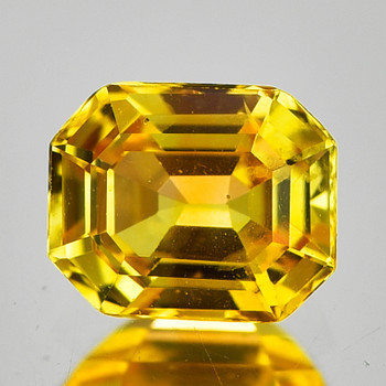 5.5x4.5 mm Octagon {0.77ct} AAA Fire Sparkles Natural Yellow Sapphire [Flawless-VVS]