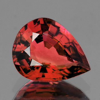 8x6 mm Pear {1.26ct} AAA Fire Natural Orange Rhodolite Garnet [Flawless-VVS]