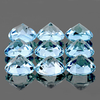 3.00 mm Round 9 pieces AAA Fire Luster Natural Sky Blue Aquamarine [Flawless-VVS]