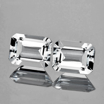 7x5 mm Octagon 2pcs AAA Fire Luster Natural Brilliant Goshenite Beryl [Flawless-VVS]