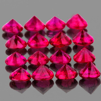 2.20 mm Round 16 pieces Natural Top Color Intense Pink Red Mozambique Ruby [IF-VVS] {AAA Grade}
