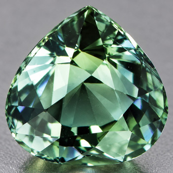 5.80 mm Heart {1.08ct} Brilliant Natural Unheated Blue Green Sapphire [Flawless-VVS]-AAA Grade Free Certificate