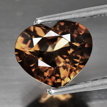 6.00 mm Heart {1.15ct} Brilliant Natural Unheated Champagne Sapphire [Flawless-VVS]-AAA Grade Free Certificate