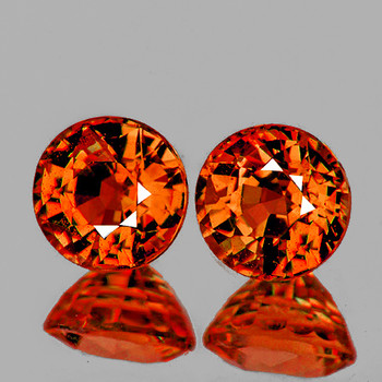 4.00 mm Round 2 pcs Superb Brilliancy Natural Mandarin Orange Spessartite Garnet [Flawless-VVS]