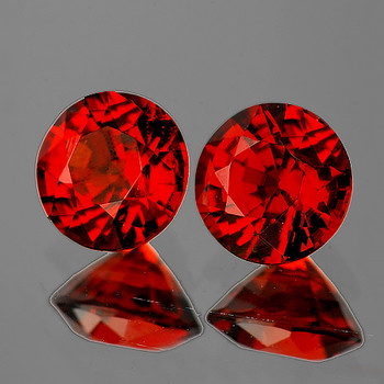 3.80 mm Round 2 pcs Superb Brilliancy Natural Red Orange Spessartite Garnet [Flawless-VVS]
